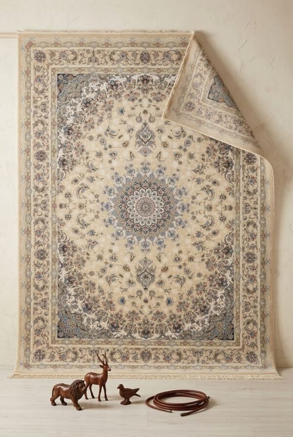 Cream Medallion Rug – Classic star medallion, all-over floral