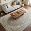 Grey Medallion Rug – Grey and gold, round medallion