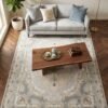 Silver Medallion Rug – Greek-key field, cross medallion