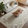 Grey Medallion Rug – Star medallion, grey-blue border